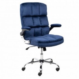 Кресло поворотное CAESAR, CHROME, вельвет, темно-синий